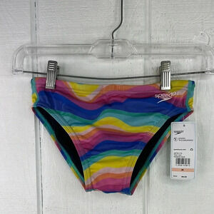 Speedo Multicolor Wave-Print Boys Swim Trunks
